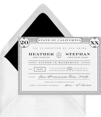 Marriage License Invitation