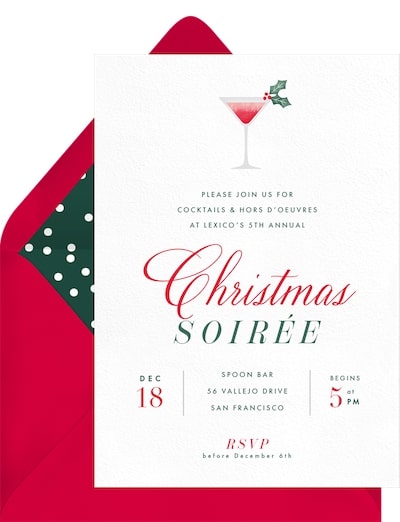 Christmas dinner invitation: Martini or Two Invitation
