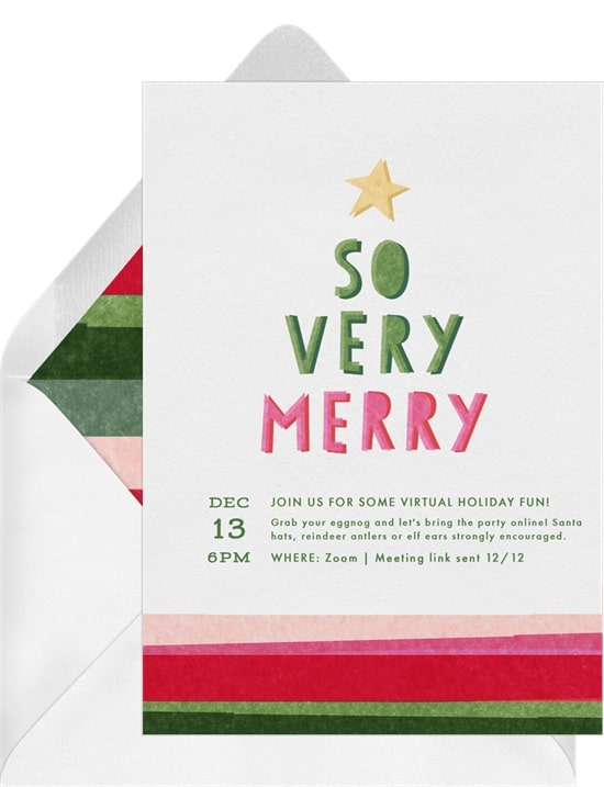 Merry Tissue Tree Invitation