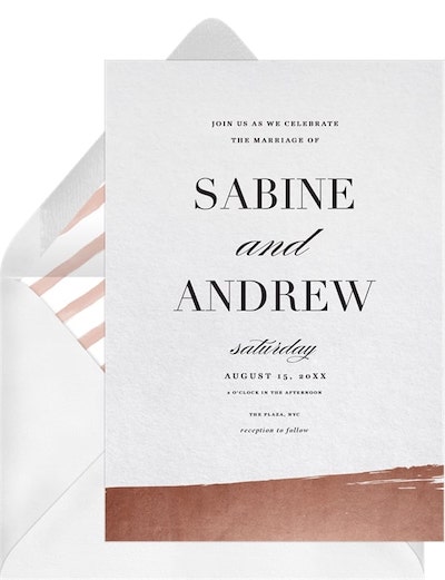 Metallic Brush Stroke Invitation