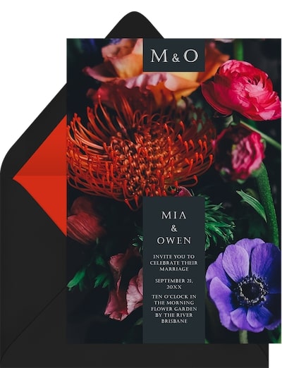 Midnight Blossoms Invitation