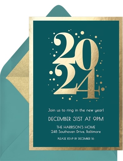 New years invitations: Midnight Pop Invitation