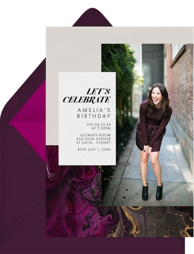 18th birthday invitations: Mod Marble Invitation