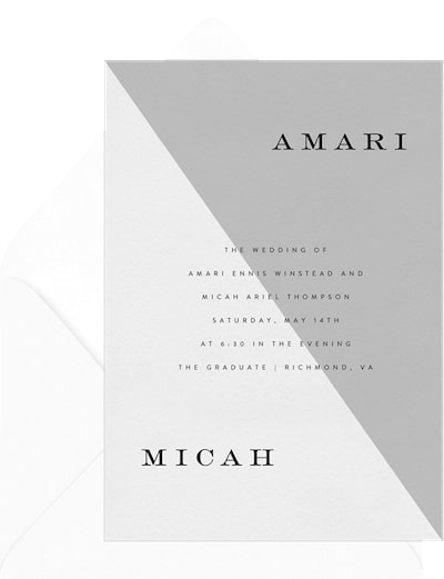Modern wedding invitations: Modern Color Blocking Invitation