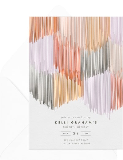 Fiesta invitations: Modern Fringe Invitation