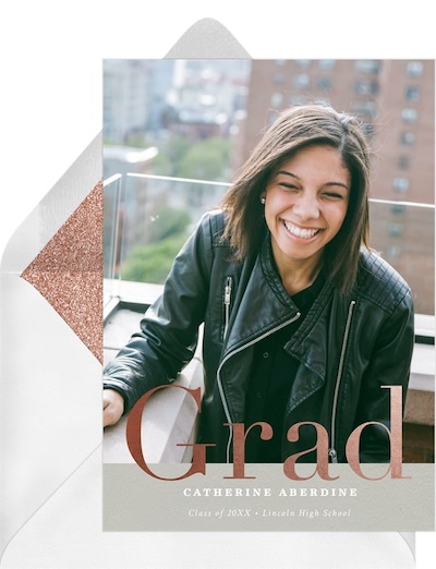 Graduation announcement cards: Modern Grad Announcement