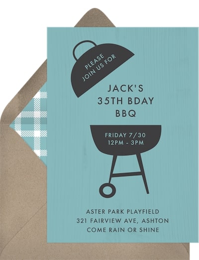 Summer birthday party ideas: Modern Grill Invitation