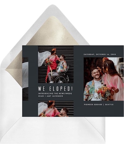 Announcing elopement: Modern Layout Announcement