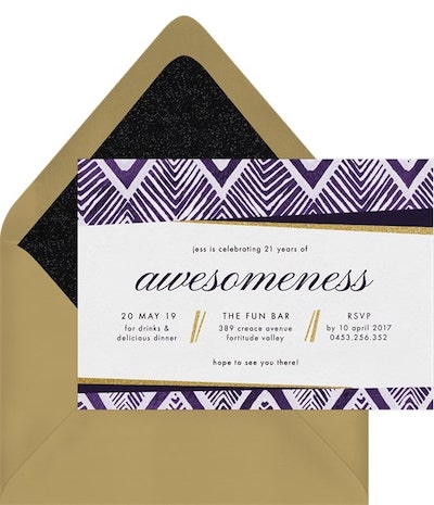 21st birthday decorations: Modern Modcloth Invitation