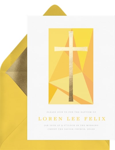 Congratulations words for baptism: Modern Mosaic Invitation