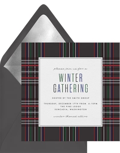 Modern Plaid Invitation