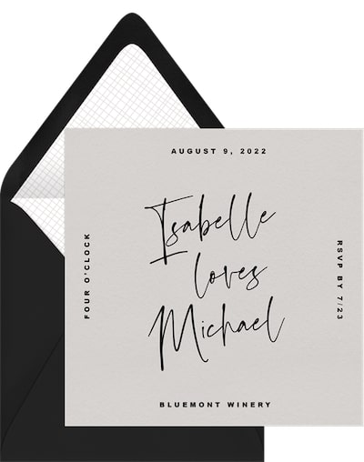 Reception only wedding: Modern Trend Invitation