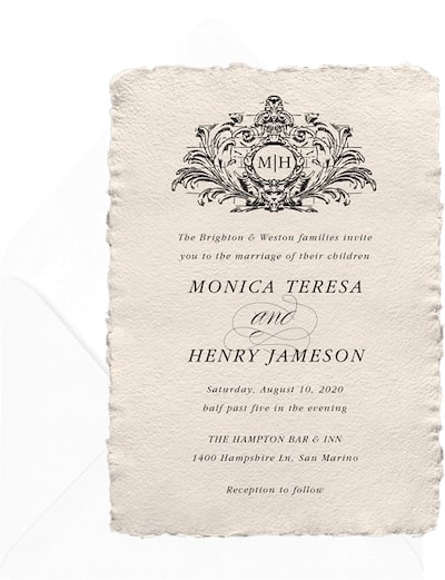 Traditional wedding: Monogram Ornament Invitation