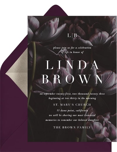 Moody Tulips Invitation