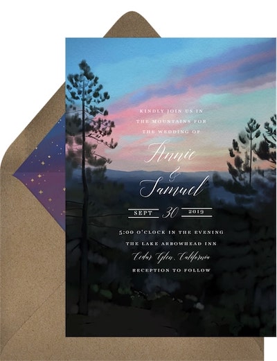 Eloping ideas: Mountain Retreat Invitation