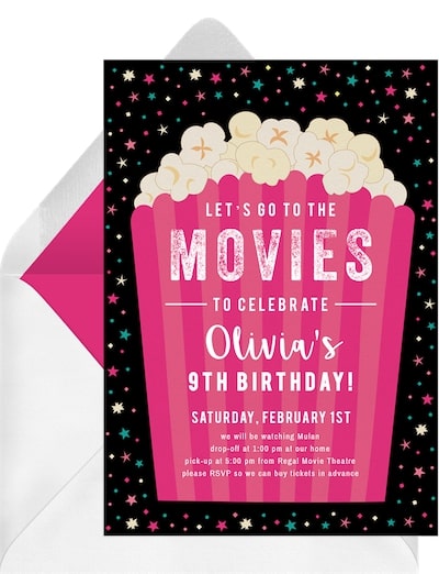 Movie Popcorn Invitation