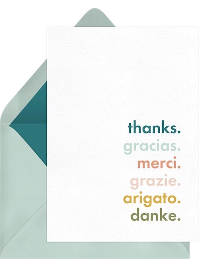 Employee Appreciation Day: Multilingual Thanks Card