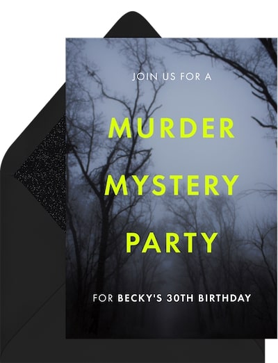 Halloween themes for work: Murder Mystery Invitation