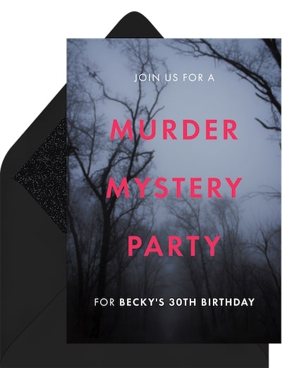 New Years party ideas: Murder Mystery Invitation