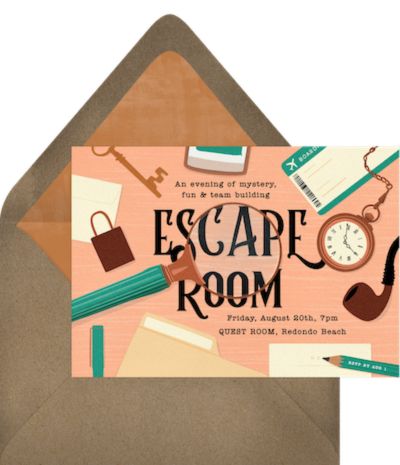 Mystery Escape Room Invitation
