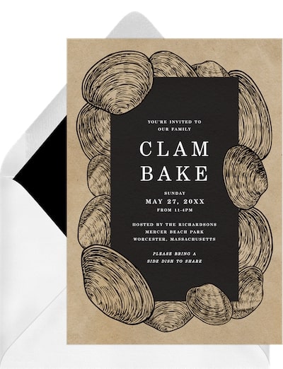 Family reunion invitations: Nautical Clams Invitation