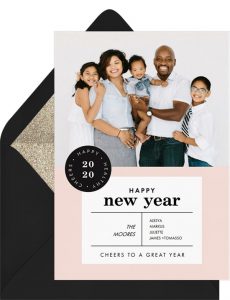 Holiday greetings: New Year's Stamp Card