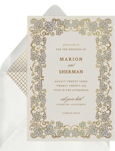 Oak Leaf Border Invitation