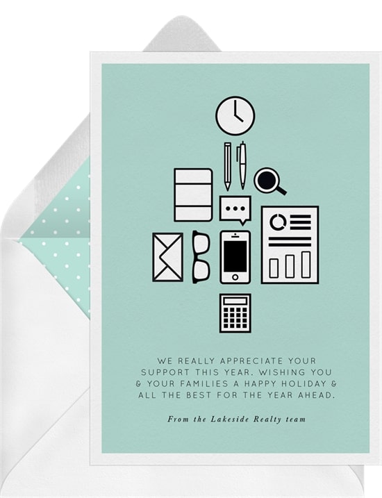 Holiday greetings: Office Supplies Card