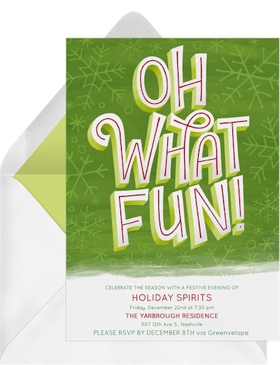Friendsmas invitation: Oh What Fun! Invitation