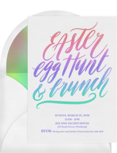 Ombre Egg Hunt Invitation