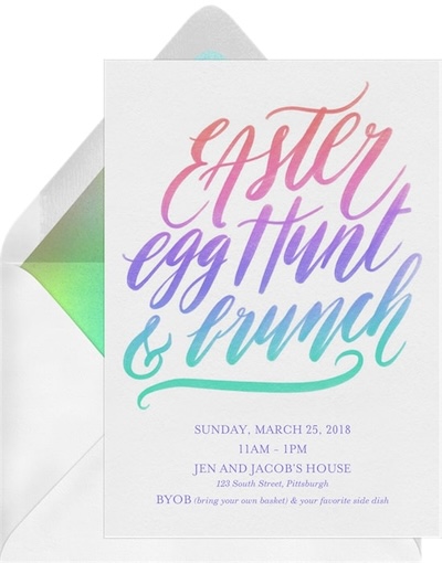 Ombre Egg Hunt Invitation