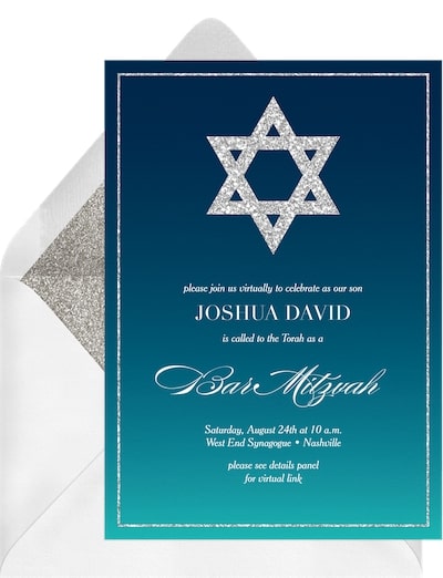 Ombre Silver Star Invitation