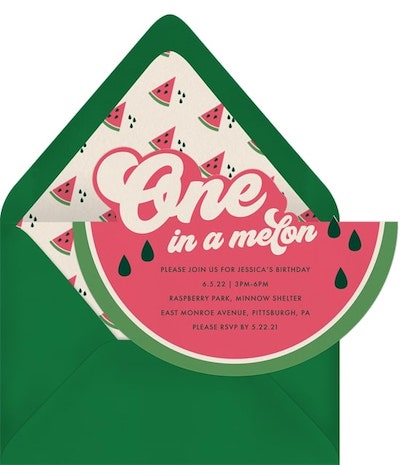 One In A Melon Invitation