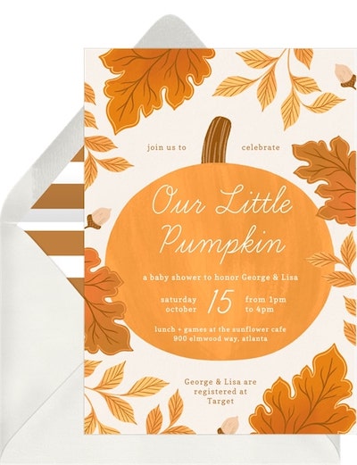 Our Little Pumpkin Invitation