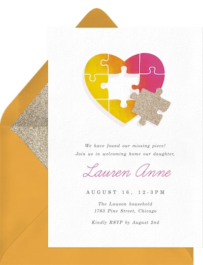 Our Missing Piece Invitation