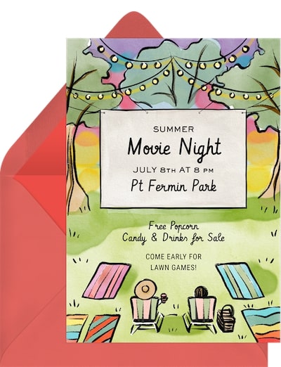 Outdoor Movie Invitation