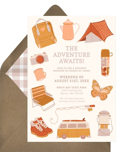 Outdoors Adventure Invitation