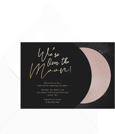 Cute baby shower ideas: Over the Moon Invitation