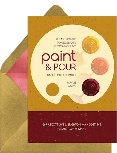 Virtual retirement party: Paint & Pour Invitation