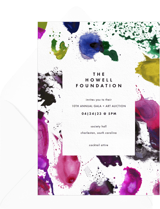 Paint Splattered Surface Invitation