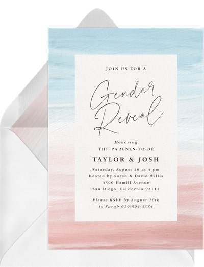 Twins baby shower invitations: Painted Ombre Invitation