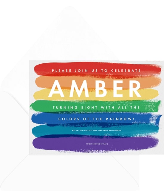 Painted Rainbow Invitation
