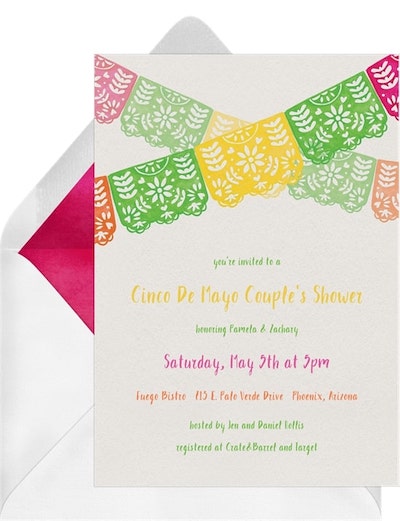 Bridal shower ideas: Papel Picado Banner Invitation