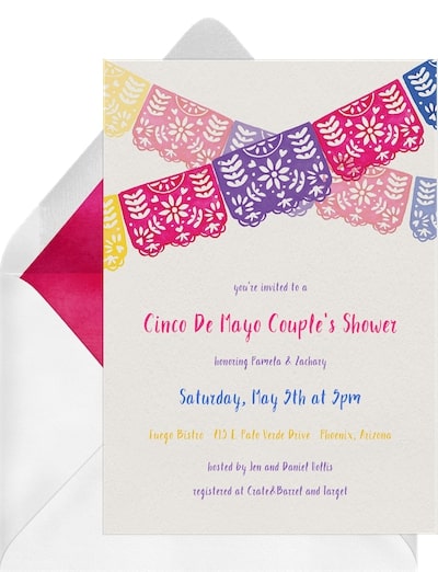 Wedding shower invitations: Papel Picado Banner Invitation