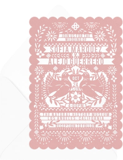 Papel Picado Neutrals Invitation