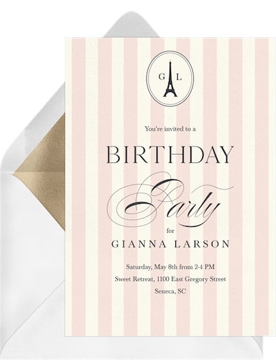 Paris Cafe Invitation