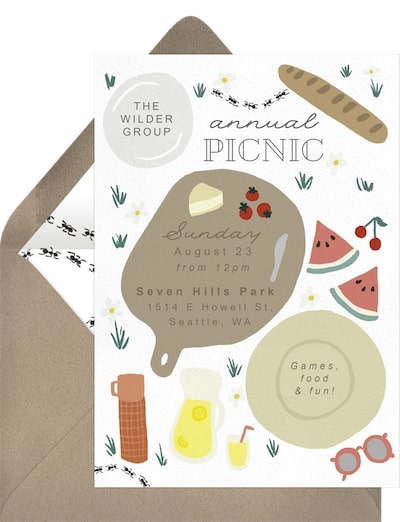 Park Picnic Invitation