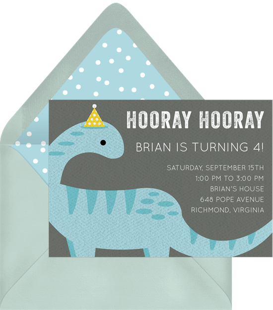 Dinosaur birthday invitations: Party Dino Invitation
