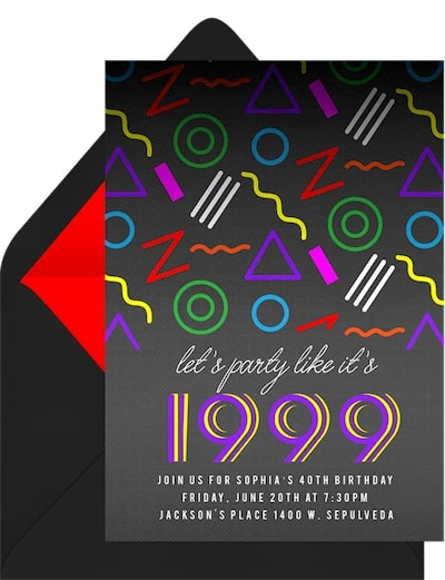 45th birthday ideas: Party Pattern Invitation