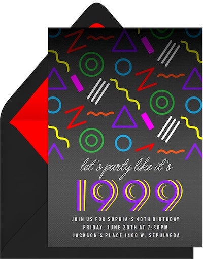 Vintage birthday: Party Pattern Invitation